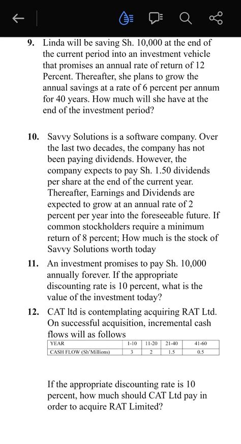 Solved Time Value Of Money Questions If You Invest Sh Chegg