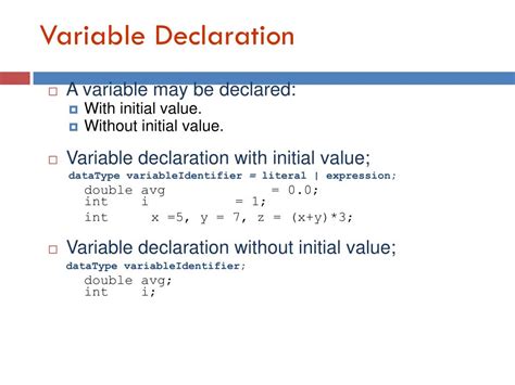 variables constants  built  data types powerpoint