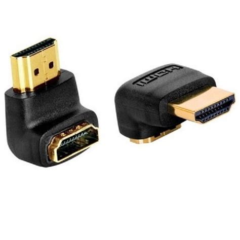 Kit 2 Conectores Adaptadores hdmi 90 graus L Macho x Fêmea em Promoção