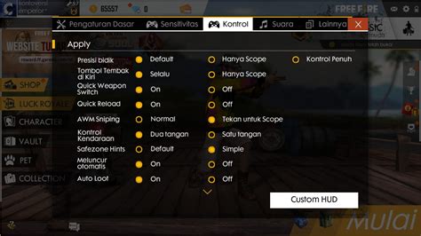 Cara Setting Free Fire Control Dan Sensitivitas Di Android
