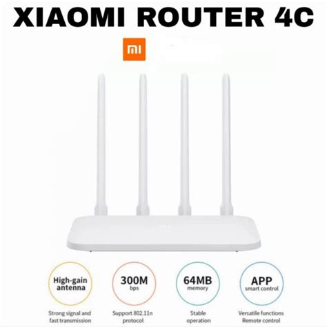 Jual Wireless Router Xiaomi Mi Router 4c Wifi Router 300mbps Garansi