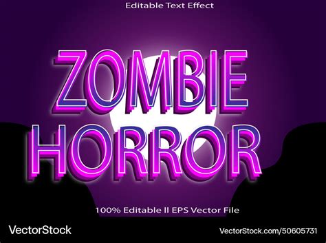 Zombie horror editable text effect Royalty Free Vector Image