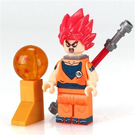 Goku With Red Hair Anime Minifigure Lego Compatible Toys Dragon Ball Z Sets