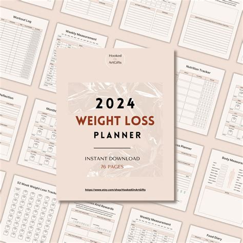 Weight Loss Planner Printable Weight Loss Planner Digital Editable Canva Planner Fitness Planner