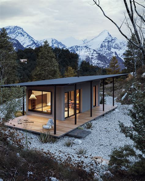 12 Mountain Cabin House Cgi And Free Design Behance