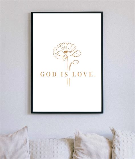 God Is Love Christian Quote, Scripture, Bible Verse Poster Wall Art ...