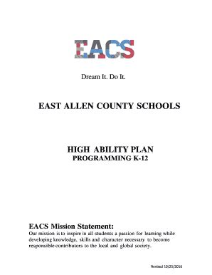 Fillable Online Eacs Sharpschool High Ability Programming K East