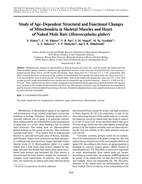 PDF Study Of Age Dependent Structural And Functional Changes Of