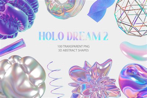 Holo Iridescence D Shapes Graphics On Behance