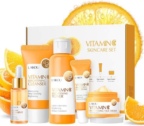 5pcs Skincare T Set For Teenage Girls Vitamin C Skin Care Kit 5 In 1 Skincare