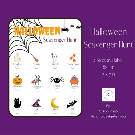 Printable Halloween Scavenger Hunt Game as Is - Etsy