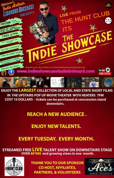 Oklahomas Indie Auteur Lisandro Boccacci Presents The Indie Showcase The Hunt Club Tulsa