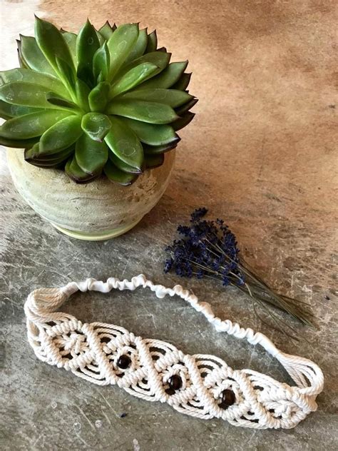 Macrame Hair Headband Linen Hair Headband Wedding Headband Hair