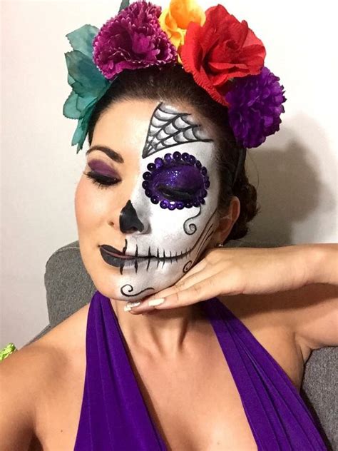 Skull Sugar Morada Amazing Halloween Makeup Halloween Face Makeup