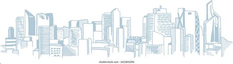 Paris La Defense Skyline Blue Stock Vector (Royalty Free) 1412831096 ...