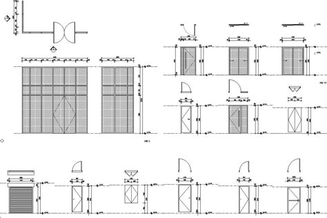 Door Design Details In Plan And Elevation In Autocad Dwg File Cadbull