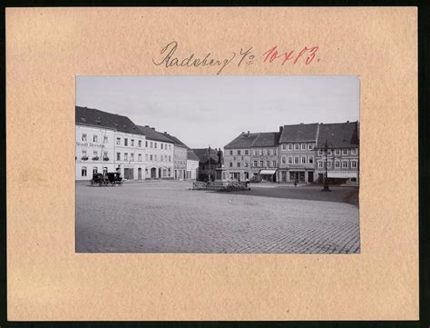 Fotografie Brück Sohn Meissen Ansicht Radeberg Marktplatz mit Hotel