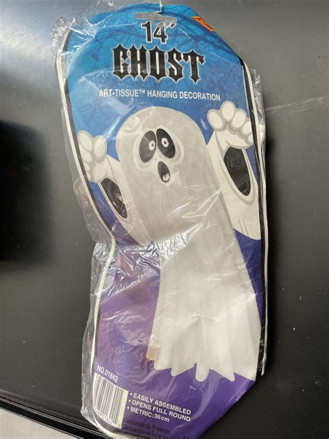 Vintage Beistle Ghost 14in Hanging Honeycomb Tissue Halloween