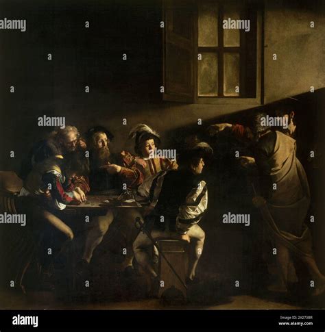 The Calling of Saint Matthew is an oil painting by Caravaggio that ...