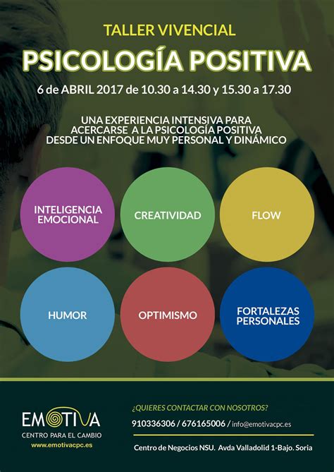 No te pierdas nuestro Taller Vivencial de Psicología Positiva en