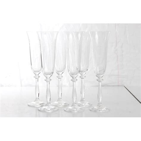 A Set Of 6 Decorative Champagne Flutes