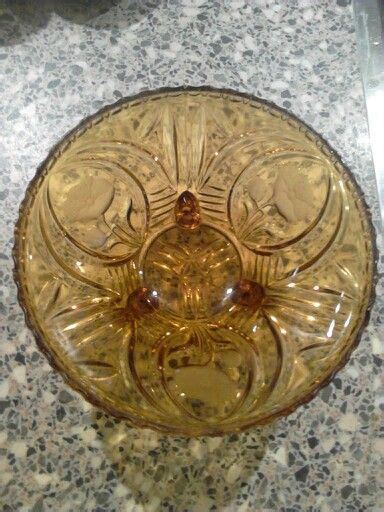 Schaaltje Amber Glas Art Deco Brockwitz Antiek