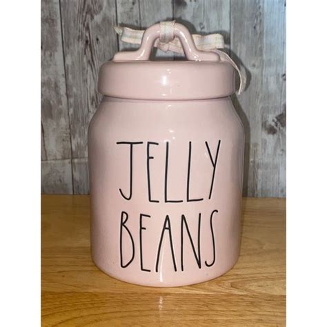 Rae Dunn Holiday Rae Dunn Ceramic Pink Jelly Beans Canister Cookie