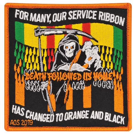 Agent Orange Service Ribbon Patch With Glue Back