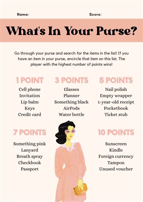 What S In Your Purse Bridal Shower Game 3 Free PDFs