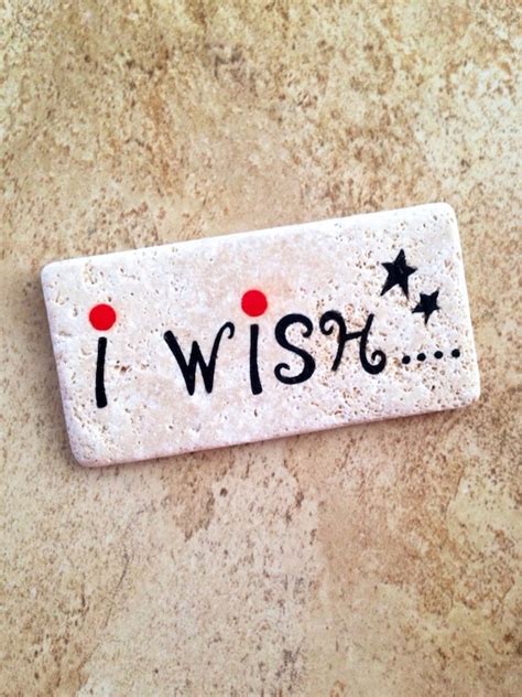 Small Tile Sign Stenciled I Wish Plaque Inspirational