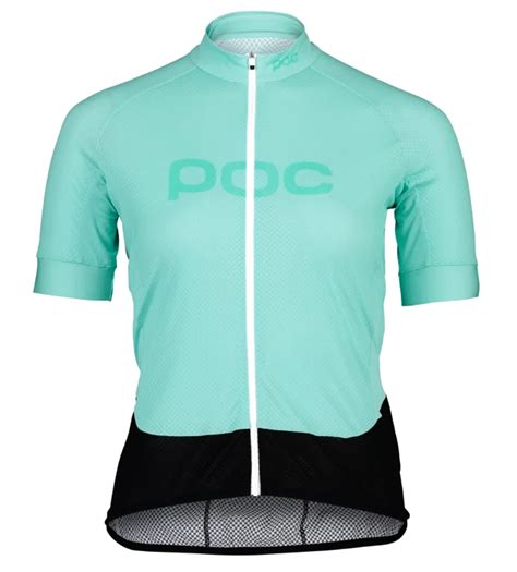 Dámský cyklistický dres POC W s Essential Road Logo Jersey Fluorite