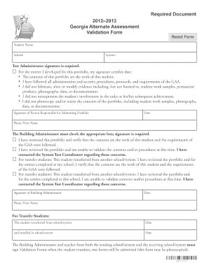 Fillable Online Doe K Ga Gaa Validation Form Fillable Doe