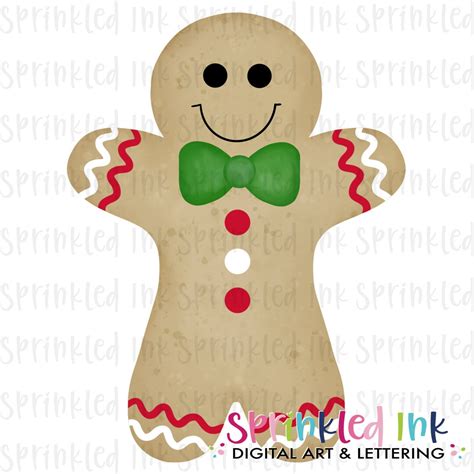 Watercolor PNG Gingerbread Boy Download File - Etsy