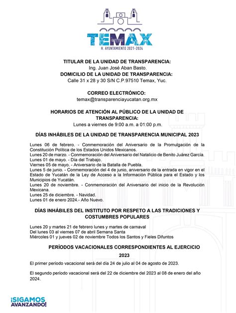 Unidad De Transparencia H Ayuntamiento De Temax