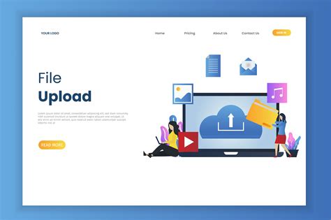 File upload landing page concept 1257168 Vector Art at Vecteezy