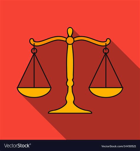 Scales Of Justice Icon In Flat Style Isolated Vector Image