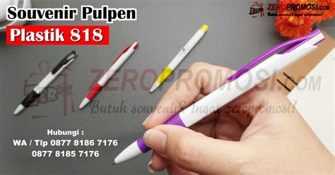 Souvenir Pulpen Promosi Pen 818 Custom Cetak Logo Pen Plastik Murah