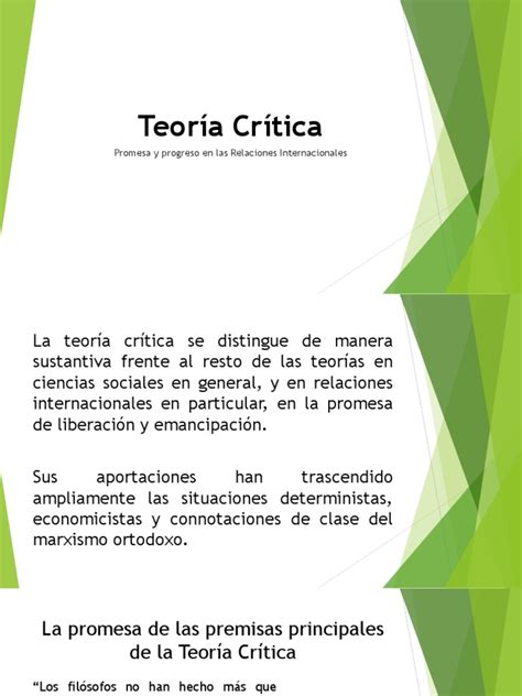 Teoria Critica Pdf La Teoría Crítica Teoría