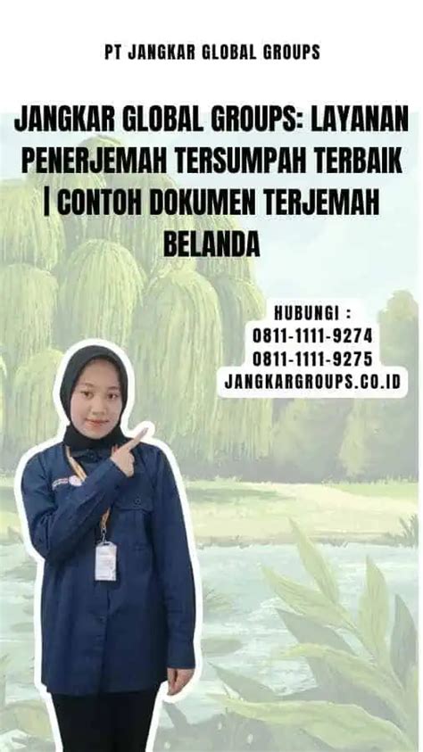 Contoh Dokumen Terjemah Belanda Jangkar Global Groups