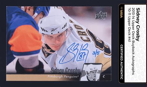 Upper Deck Buyback Ud Sidney Crosby Auto Mba Auth