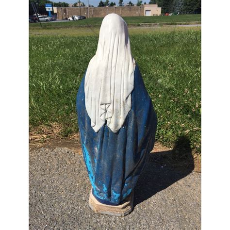 Vintage Concrete Virgin Mary Garden Statue Chairish