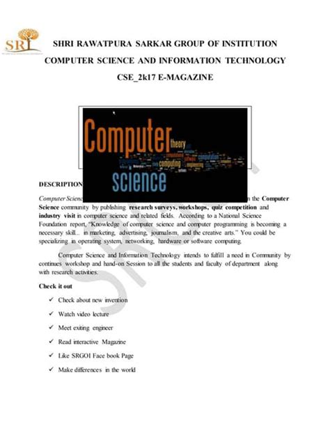 Computer Science And Information Technology Pdf