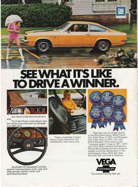 Vintage 1974 Chevrolet Vega Car Advertisement Cool Car Pictures