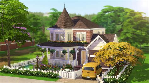 I Made A Modern Victorian House With A Big Flower Garden 🌷 Rsims4