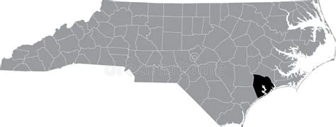 Location Map Of The Onslow County Of North Carolina Usa Stock Vector