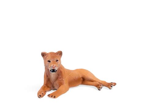 Premium Photo | A lioness figure animal that is laying down on a white