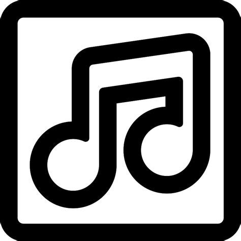 Musical Note Outlined Button Square Vector Svg Icon Svg Repo