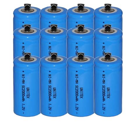 12PCS Sub C SC 1 2V Rechargeable Battery 2000mah Ni Mh Nimh Cell With