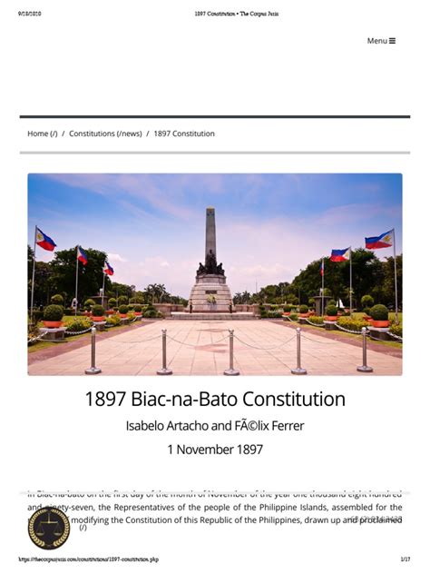 Biak Na Bato Constitution Pdf Presidents Of The United States American Government