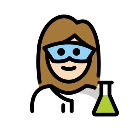 Cientista Mulher Pele Clara Emoji